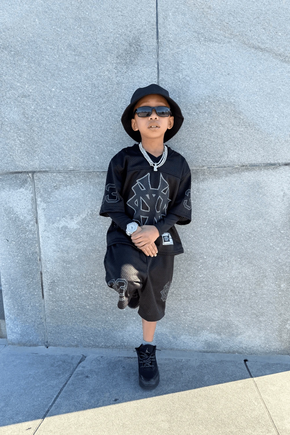 Kids 5 Borough Mesh Shorts (Black) - Image 2