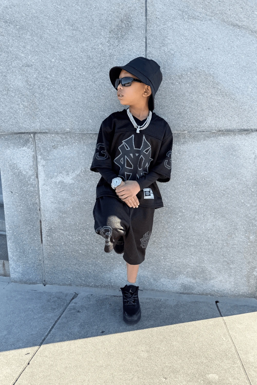 Kids 5 Borough Mesh Shorts (Black) - Image 7