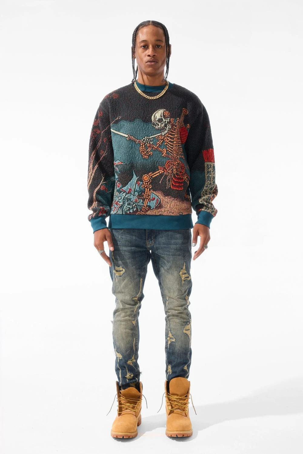 Silk Road Crewneck Sweater (Skulletal) - Image 3