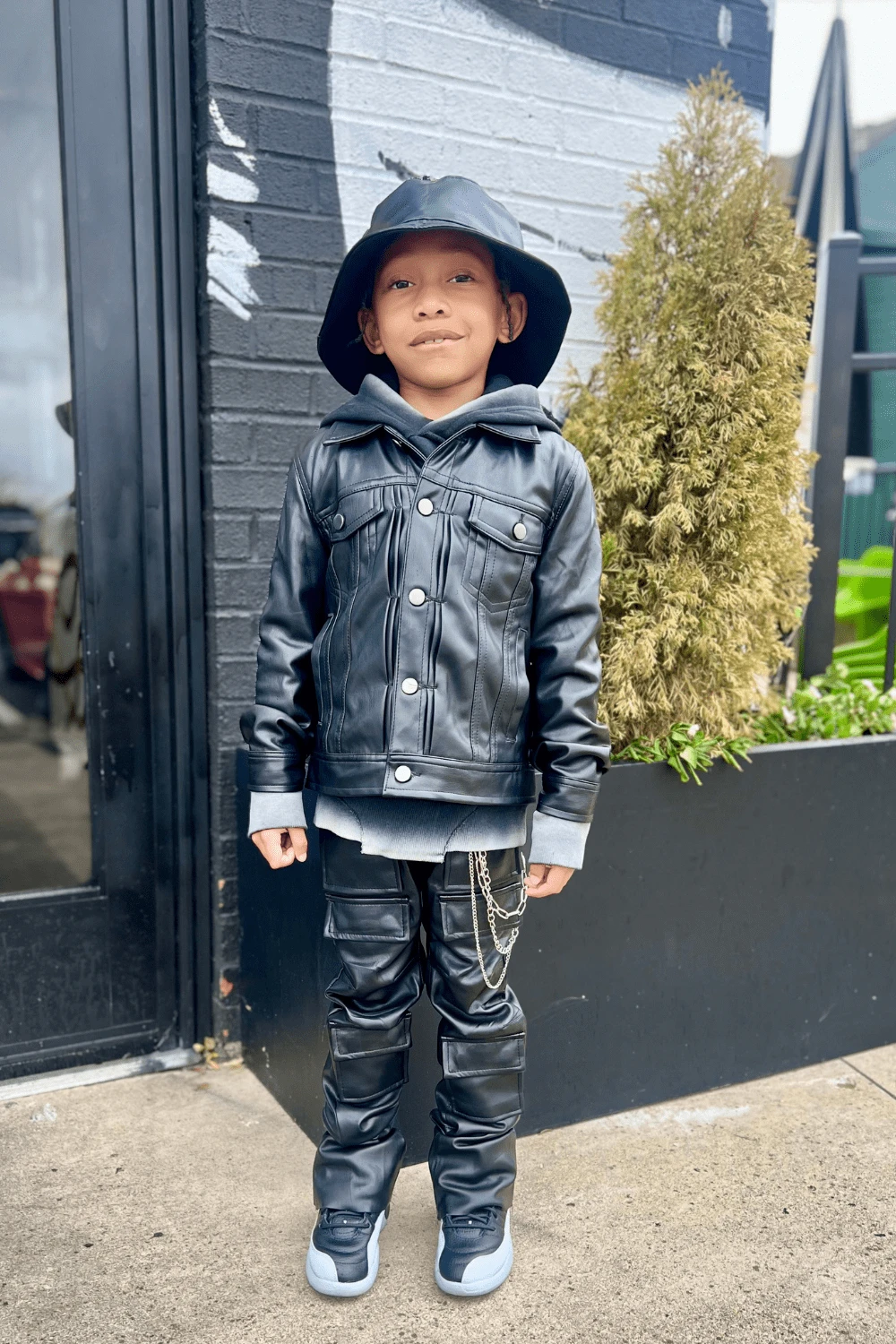 Kids Thriller Trucker Jacket (Black) - Image 5