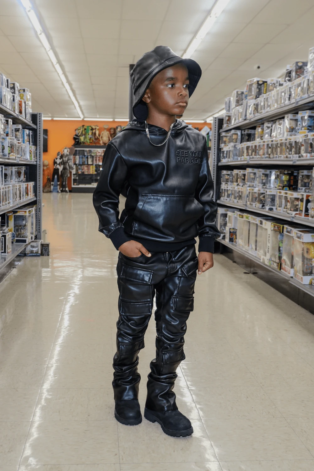 Kids Thriller Pullover Hoodie (Black) - Image 5