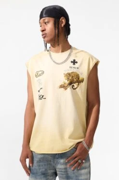 The Prowl Cut Off T-Shirt (Light Khaki)