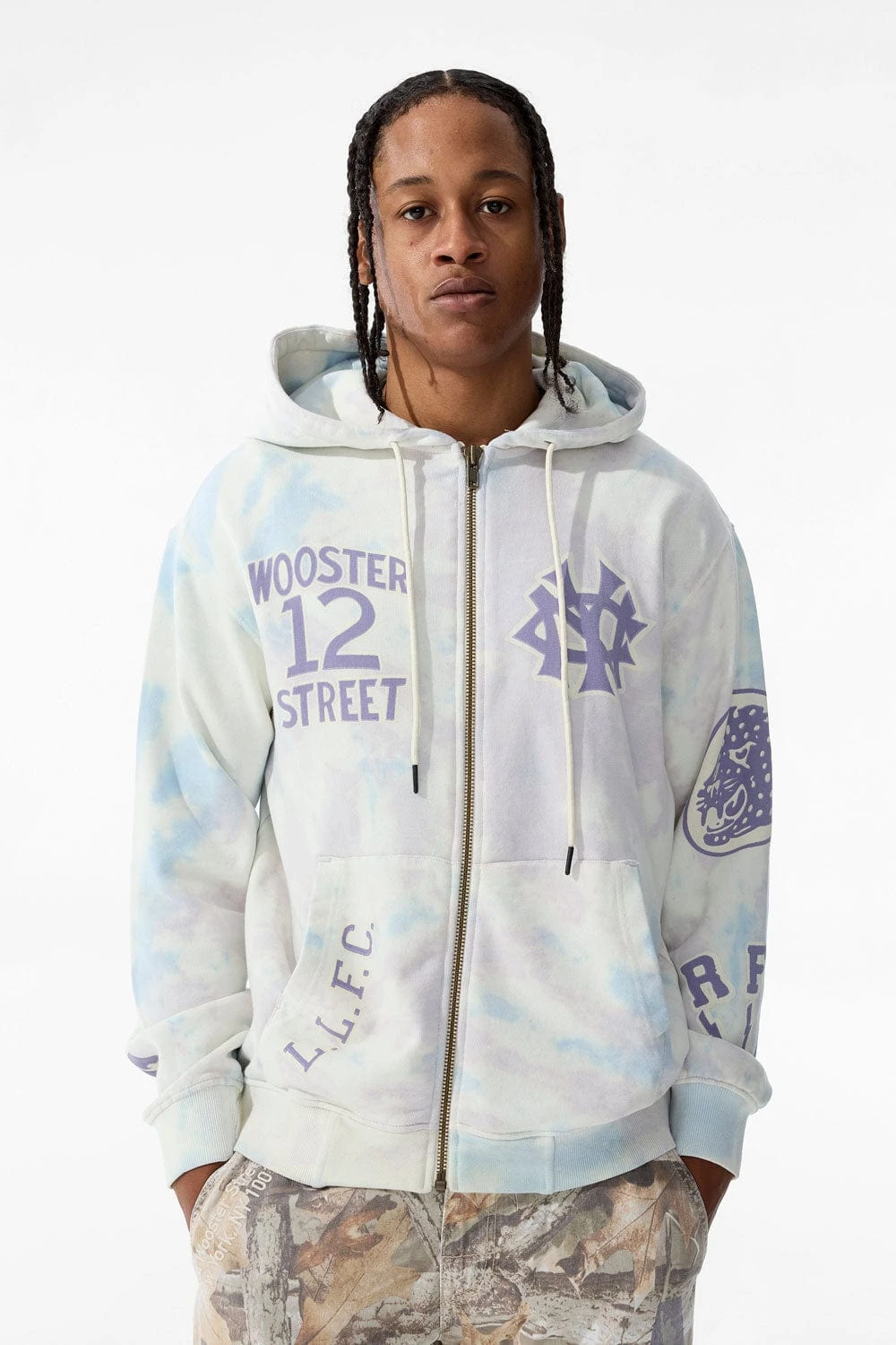 Wooster Zip Up Hoodie (Cream) - Image 2