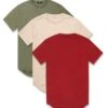 BIG MEN'S SCALLOP T-SHIRT 3 PACK BUNDLE (EARTH TONE)