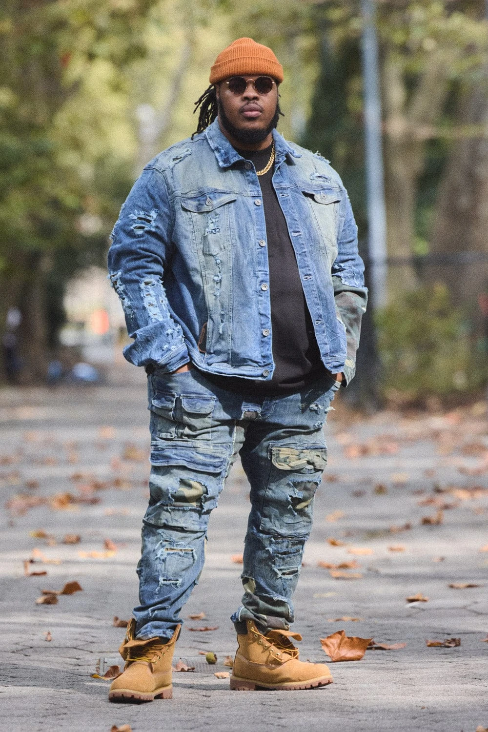 Big Men's Devotion Denim Trucker Jacket (Woodland) - Image 3