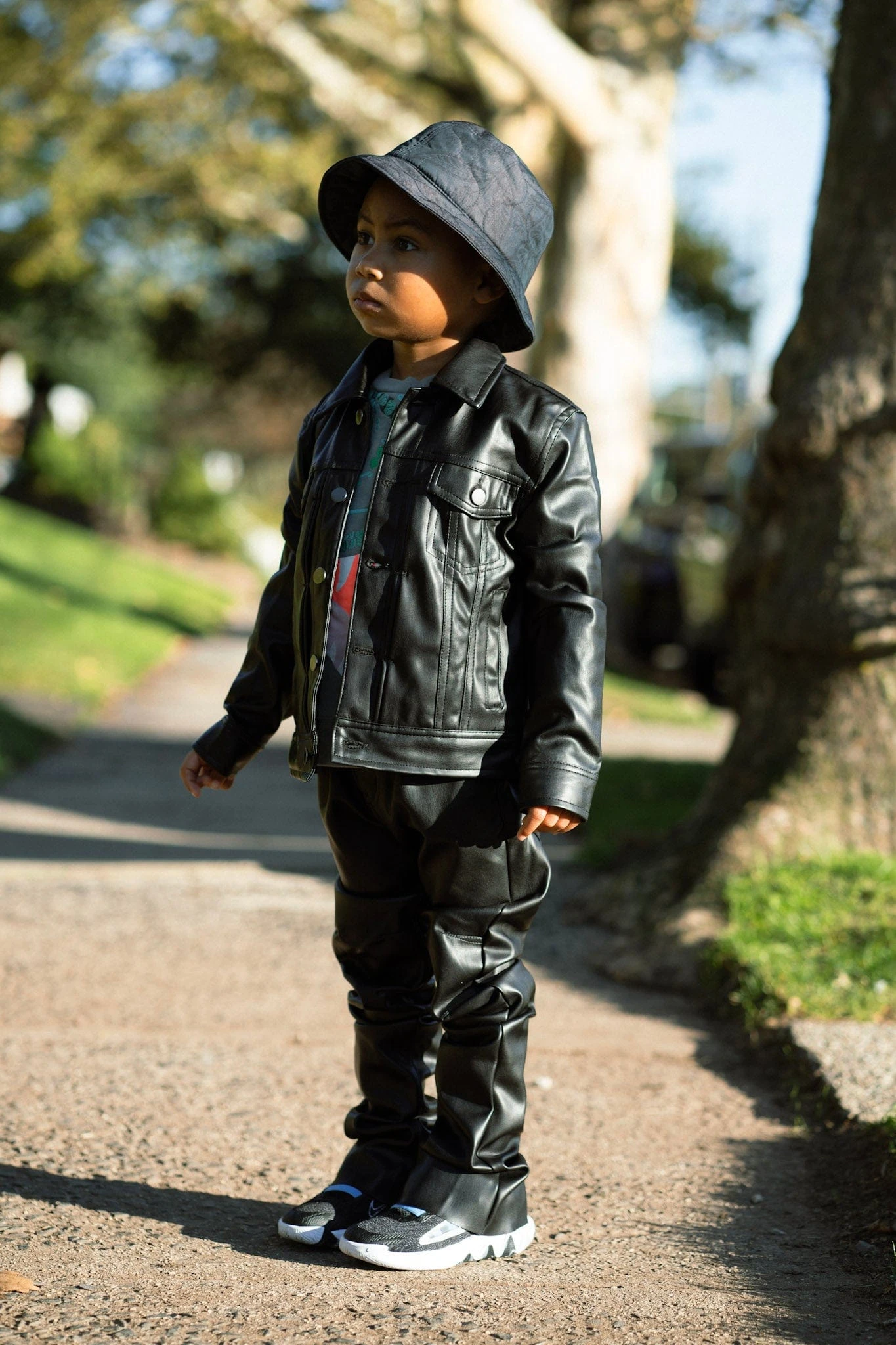 Kids Thriller Trucker Jacket (Black) - Image 3