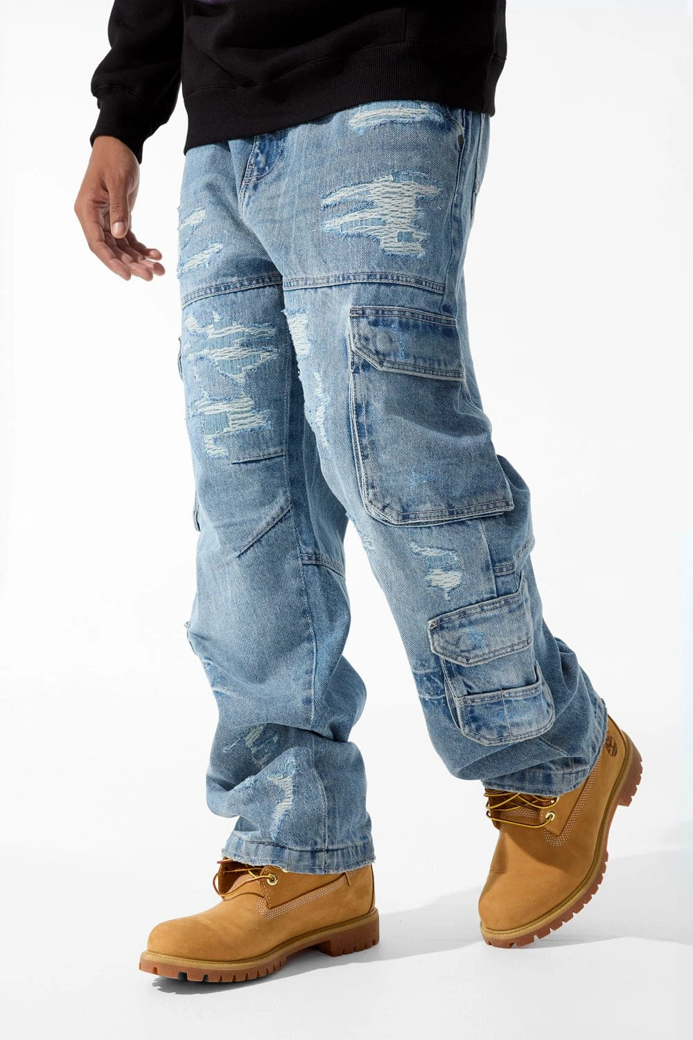 Brian - Blue Collar Cargo Denim (Aged Wash)