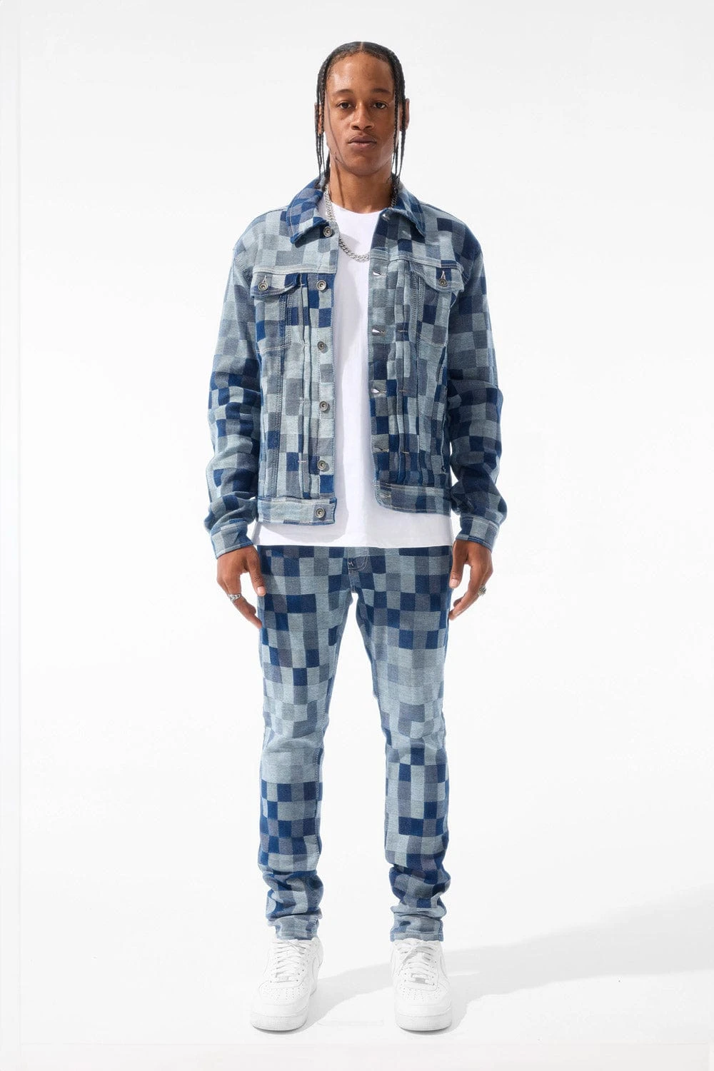 Illusion Denim Trucker Jacket (Aged Wash) - Image 3