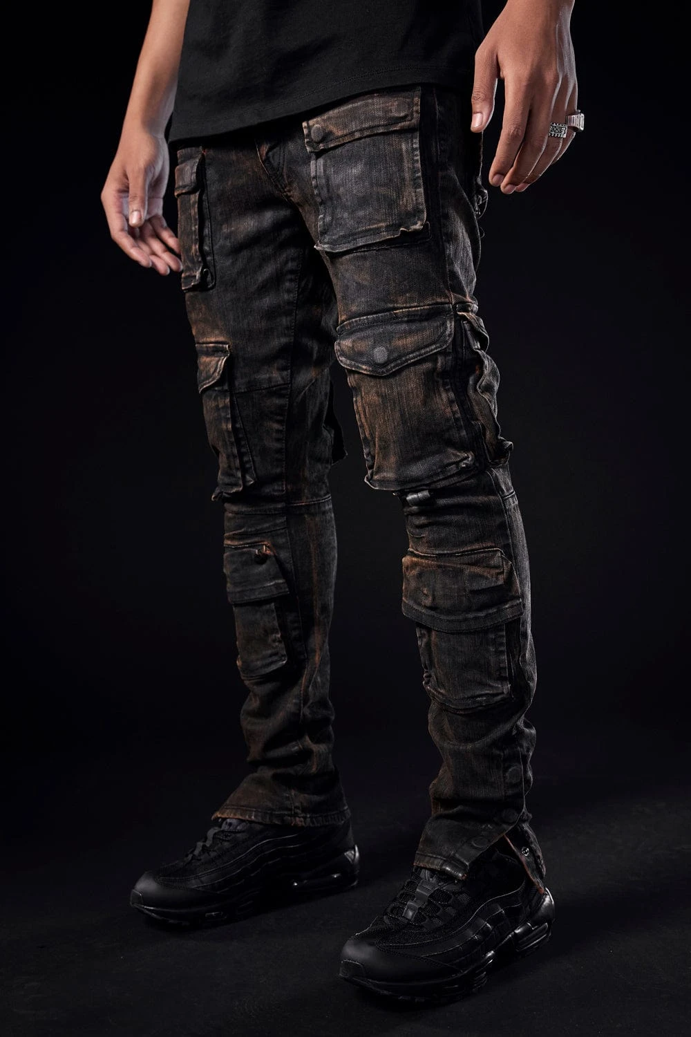 Sean - Carbon Cargo Denim (Black Copper Wash)