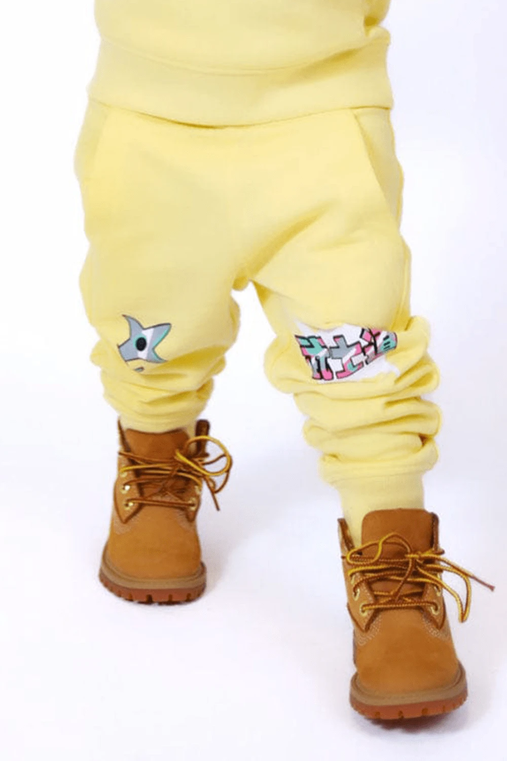 Kids Invincible Plush Jogger Sweatpants (Pale Yellow) - Image 2