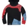 Kids Paisley Pullover Hoodie (Crimson)