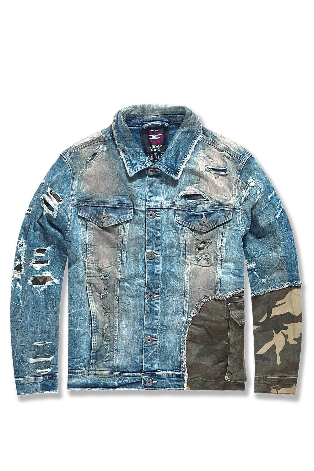 Big Men's Devotion Denim Trucker Jacket (Woodland) - Image 2