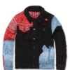 Kids Paisley Denim Trucker Jacket (Crimson)