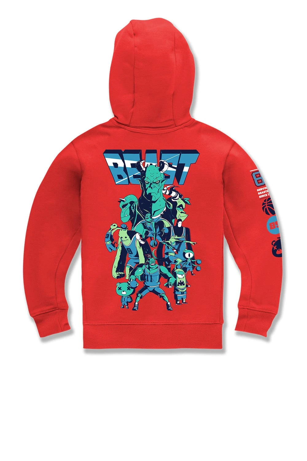 Kids Beast Pullover Hoodie (Red) - Image 2