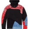 Big Men's Paisley Pullover Hoodie (Crimson)