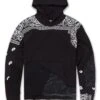Big Men's Paisley Pullover Hoodie (Noir)