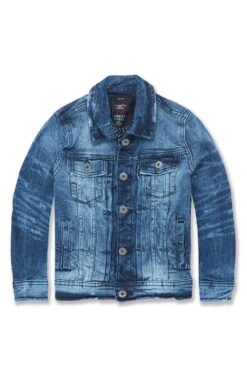 Kids Bayside Denim Trucker Jacket (Deep Blue)