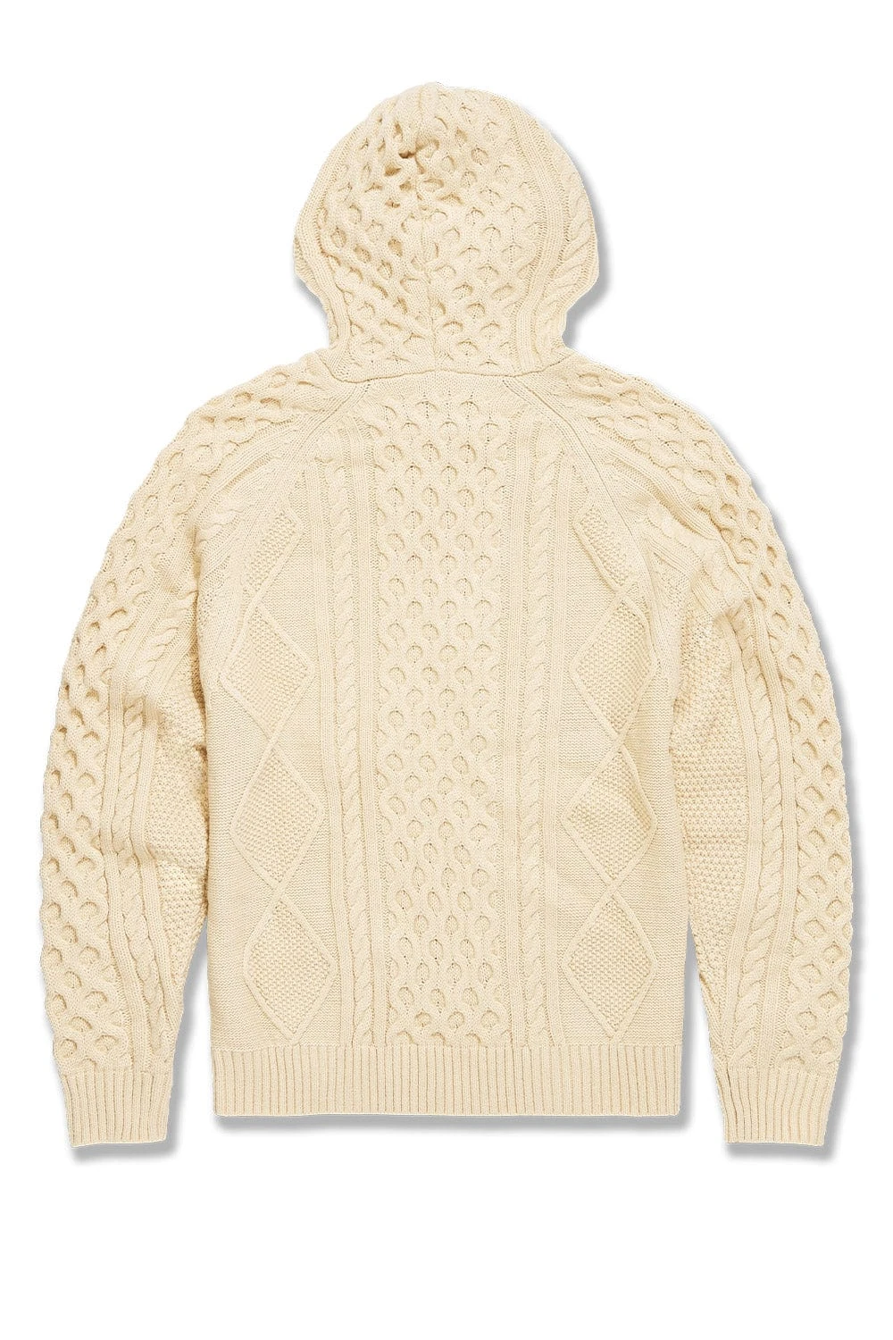 Cable Knit Hooded Sweater (Cream) - Image 6
