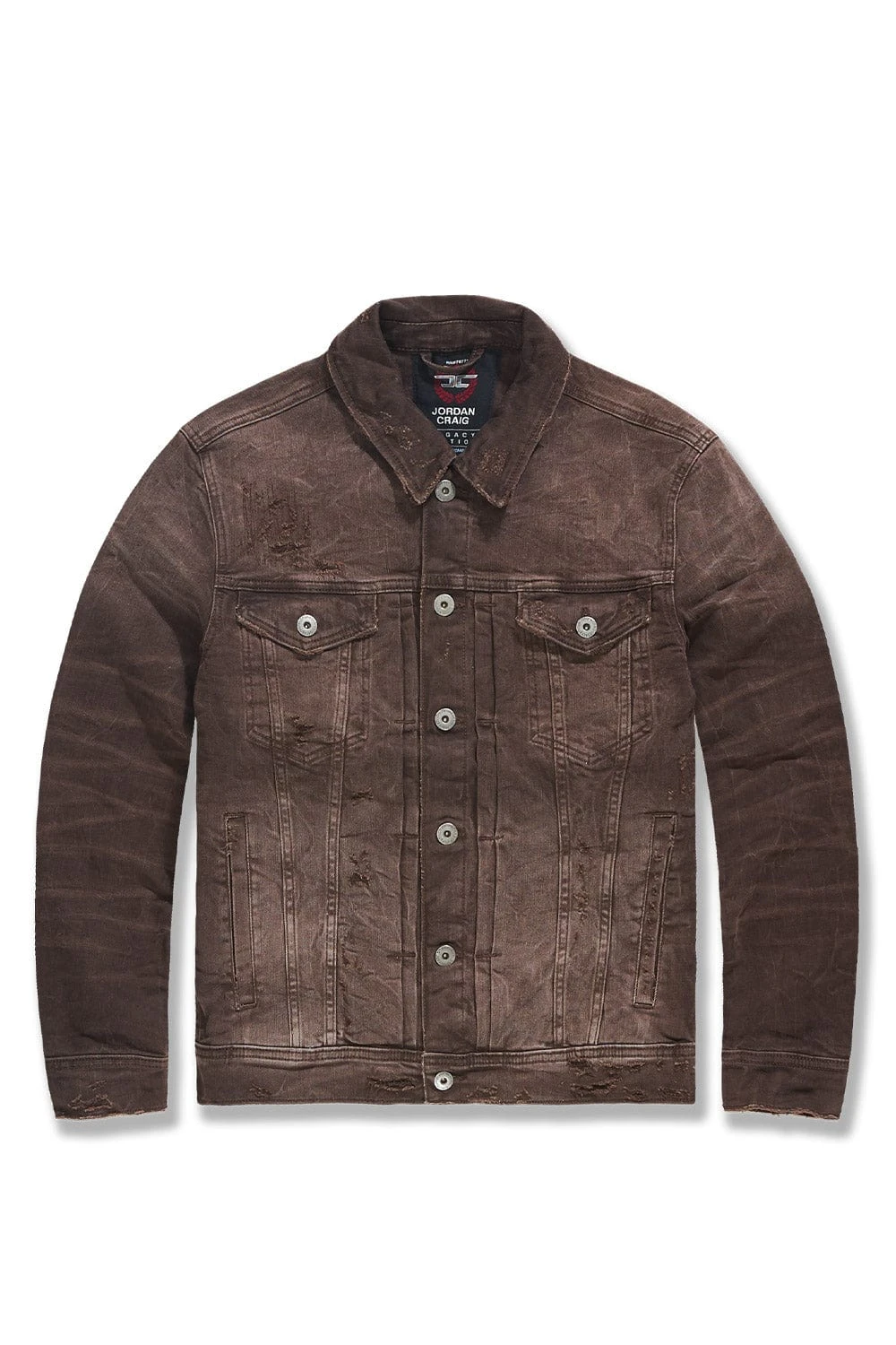 Big Men's Meadowlands Denim Trucker Jacket (Earth Tones) - Image 5