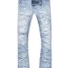 Kids Stacked Ripple Effect Denim (Sky Blue)