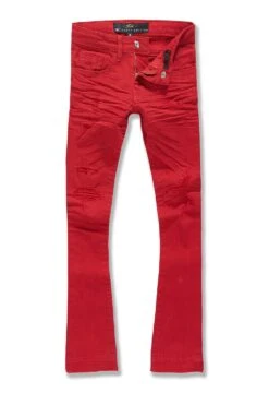 Kids Stacked Tribeca Twill Pants (Red)